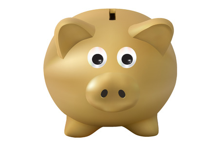 gold piggy bank, vectorのイラスト素材