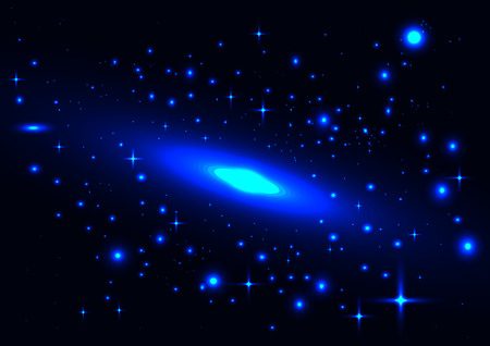 Beautiful Glowing Galaxy, Illustratorの写真素材
