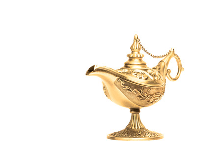 Ornate Magic lamp of Aladdin isolatedの写真素材