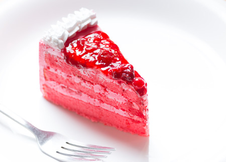A piece of Strawberry Cakeの写真素材