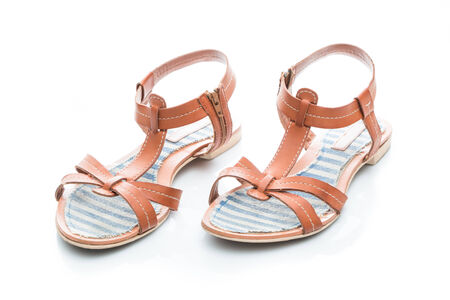 close up fashion shoes on white backgroundの写真素材