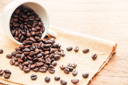 Coffee cup and coffee beansの写真素材