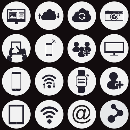 technology and network icons icons - vectorのイラスト素材