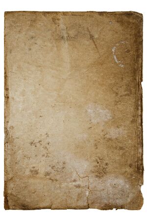 Old paper isolated on white backgroundの写真素材