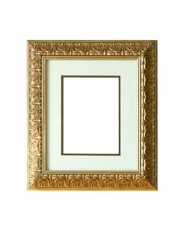 vintage picture frame isolated on white backgroundの写真素材