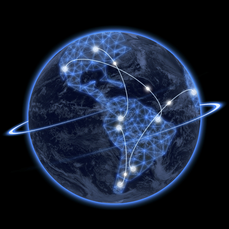 global network Technologies connecting the world concepts.の写真素材