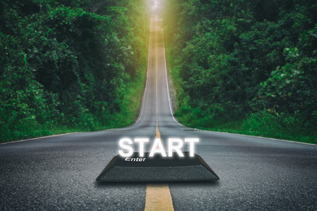 Path way of Hope and Success The light is on the destination.