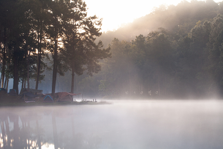 Nature landscape "Pang Oung" Mae Hong Son province, thailand.の写真素材