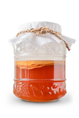 Kombucha tea popular fermented healthy drink natural high probiotics.の写真素材