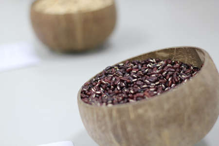 Red bean in coconut shell