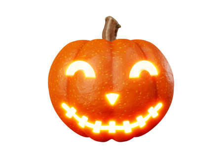 3d rendering of jack pumpkins lantern halloween concept isolated on white backgroundの写真素材