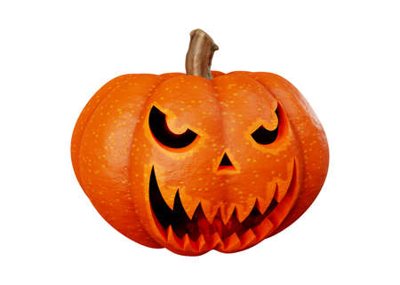 3d rendering of jack pumpkins halloween concept isolated on white backgroundの写真素材