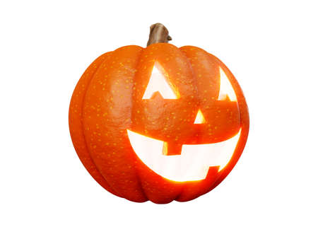 3d rendering of jack pumpkins lantern halloween concept isolated on white backgroundの写真素材