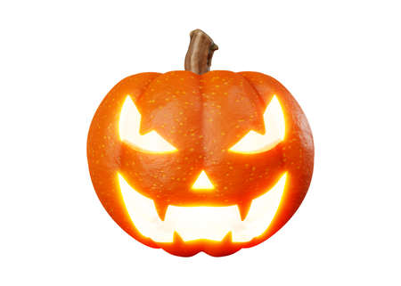 3d rendering of jack pumpkins lantern halloween concept isolated on white backgroundの写真素材
