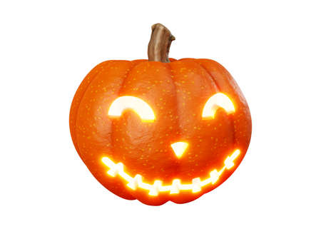 3d rendering of jack pumpkins lantern halloween concept isolated on white backgroundの写真素材