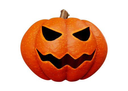 3d rendering of jack pumpkins halloween concept isolated on white backgroundの写真素材