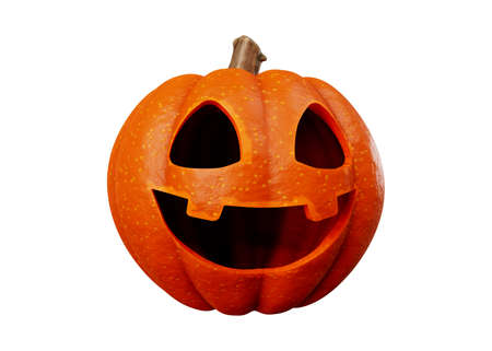 3d rendering of jack pumpkins halloween concept isolated on white backgroundの写真素材