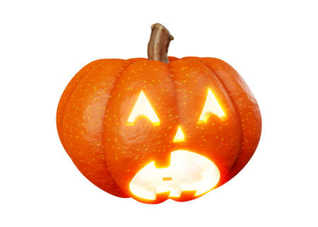 3d rendering of jack pumpkins lantern halloween concept isolated on white backgroundの写真素材