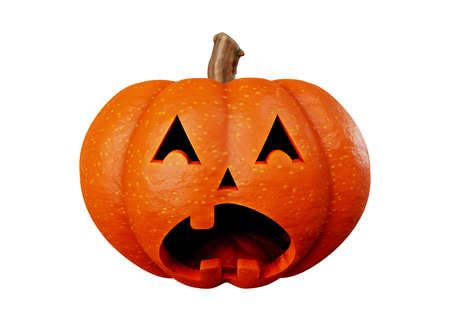 3d rendering of jack pumpkins halloween concept isolated on white backgroundの写真素材