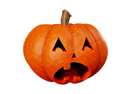 3d rendering of jack pumpkins halloween concept isolated on white backgroundの写真素材