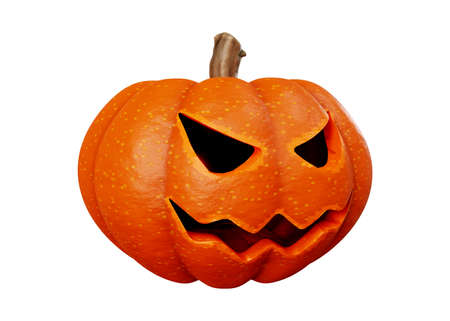 3d rendering of jack pumpkins halloween concept isolated on white backgroundの写真素材