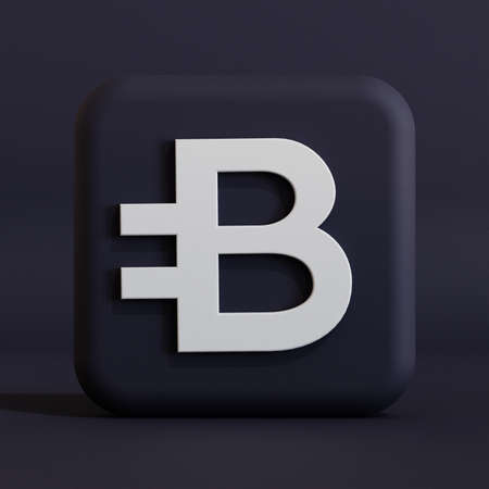 Bytecoin cryptocurrency symbol logo 3d illustration