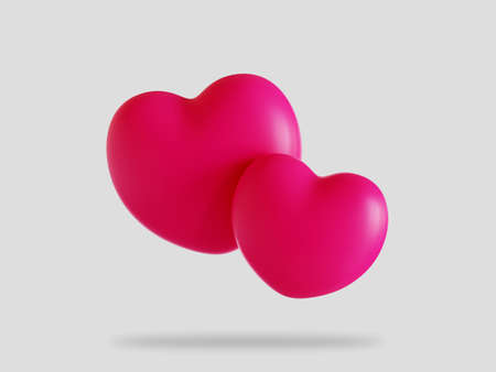 Valentine cup filled hearts 3d render illustration isolatedの写真素材