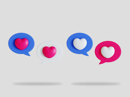 Valentine message 3d render illustration isolatedの写真素材
