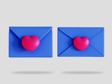 Valentine message 3d render illustration isolatedの写真素材