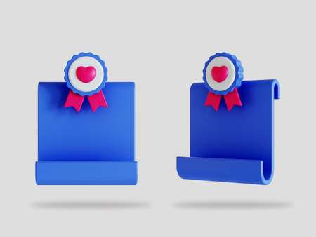 Valentine message 3d render illustration isolatedの写真素材