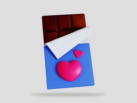 Valentine message 3d render illustration isolated