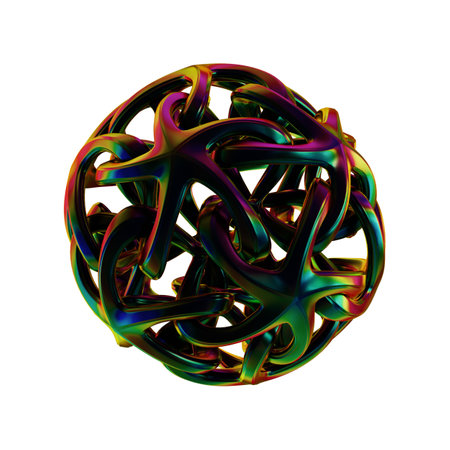Abstract 3d rendering of chaotic shape. Computer generated illustration for web design.の写真素材