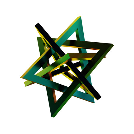 3d geometric shapes in the form of a star. Vector illustrationの写真素材