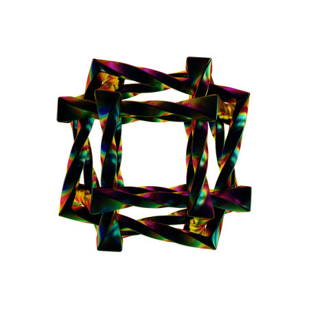 Abstract multicolored fractal on a white background. Computer generated graphics.の写真素材