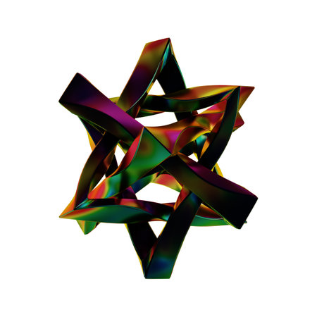 3d rendering of abstract fractal shape isolated on white background.の写真素材