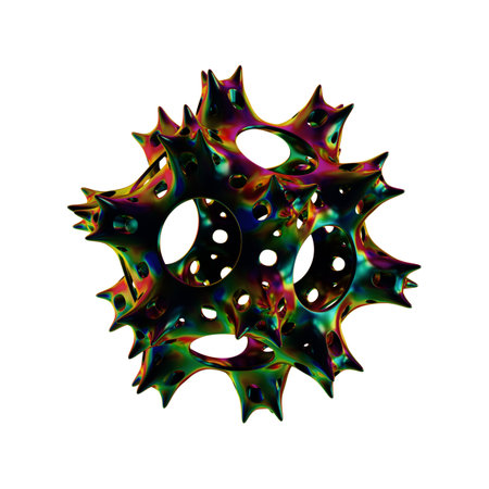 3d rendering of an abstract virus isolated on a white background.の写真素材