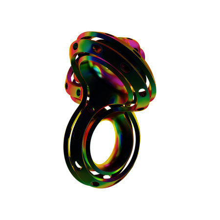 3d render of number eight with reflections isolated on white backgroundの写真素材