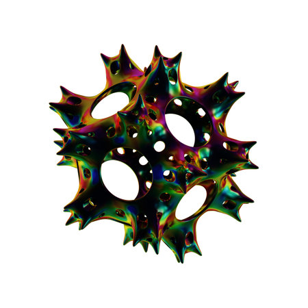 3d rendering of a virus isolated on white background. Computer generated graphics.の写真素材