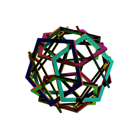 Colorful 3d abstract sphere, element for design. Vector illustration.の写真素材