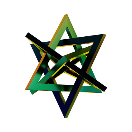 Geometric abstract shape made of 3d isometric elements. Vector designの写真素材