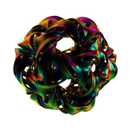 3d illustration of abstract geometric composition,digital fractal art works.の写真素材