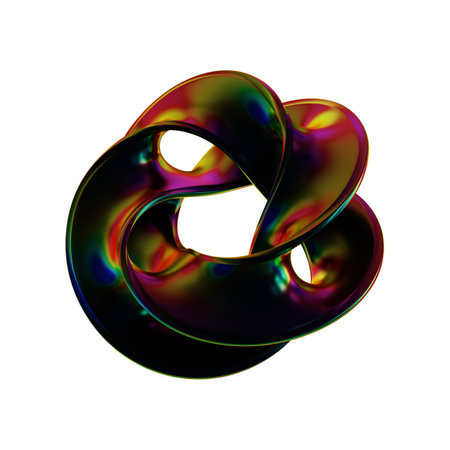 3d rendering of an abstract shape on a white isolated background.の写真素材