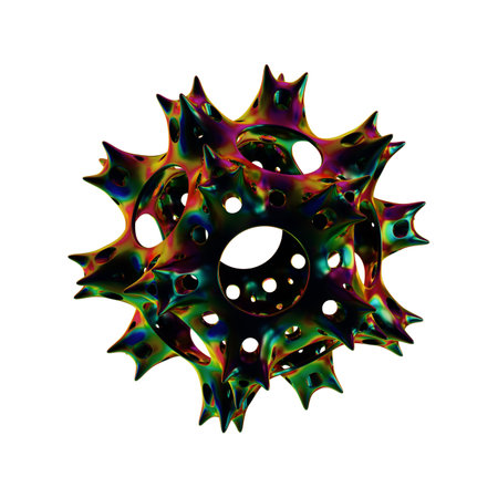 3d rendering of virus on white background. Computer digital drawing.の写真素材