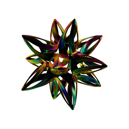 Abstract 3d rendering of colorful fractal. Computer generated graphics.の写真素材