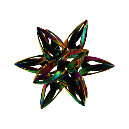3d illustration of abstract geometric composition, kaleidoscope pattern.の写真素材