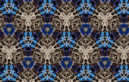 Brown and blue patterns. C