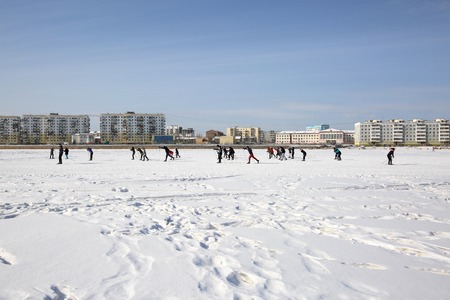 Mass ski race for young people. Eのeditorial素材
