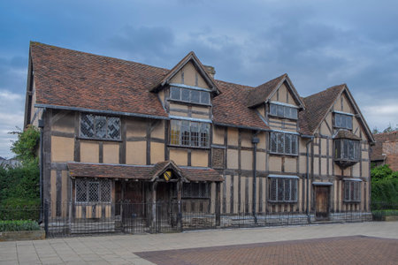 The front of the house where William Shakespeare, a.k.a. the Bard, was bornのeditorial素材