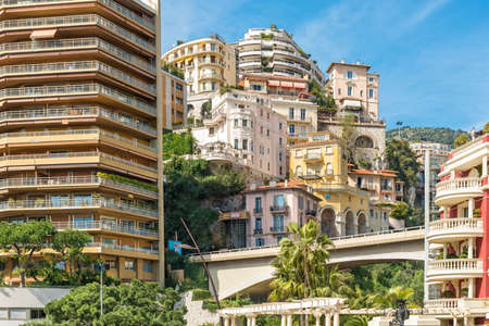 Luxury apartments built up the side of the cliff in the tax haven of Monaco