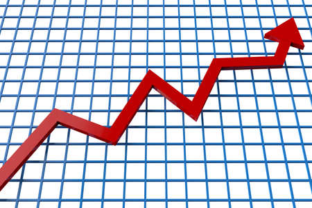 business red arrow on white background